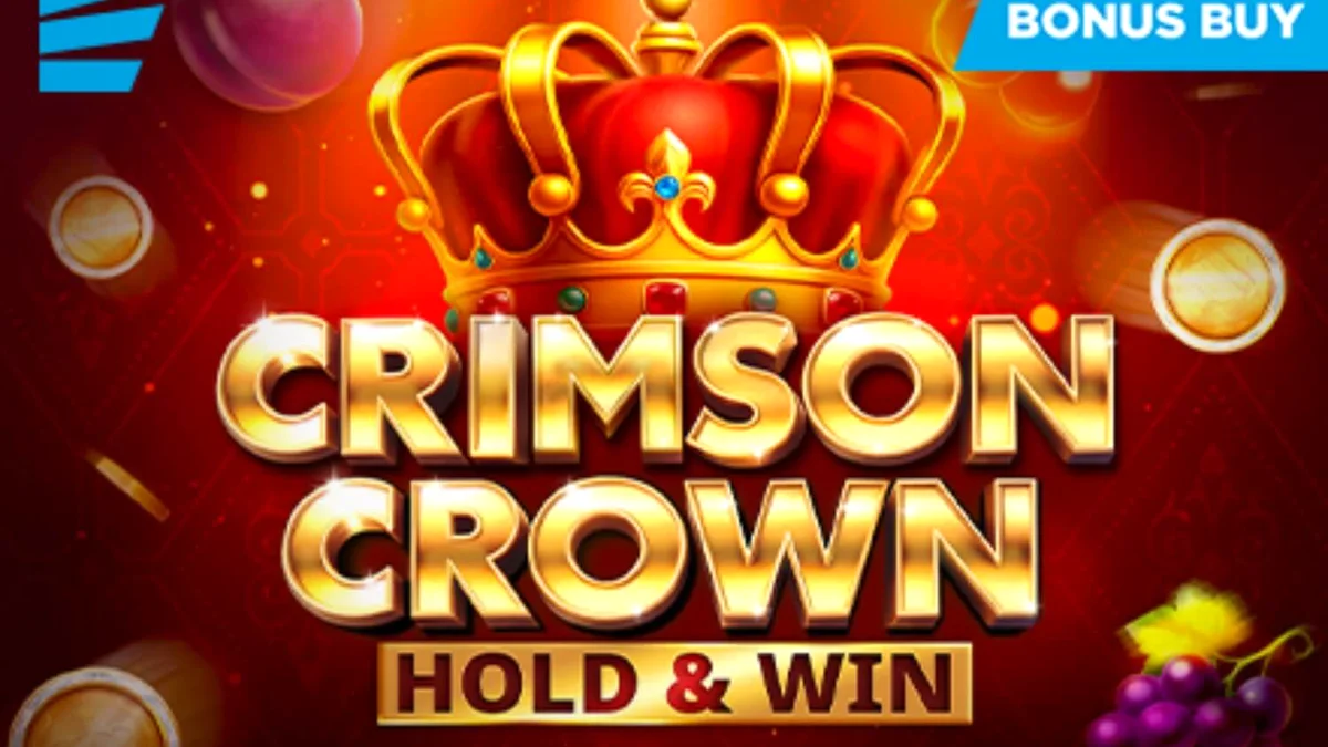 Tampilan visual slot Crimson Crown dengan tema buah dan mahkota emas